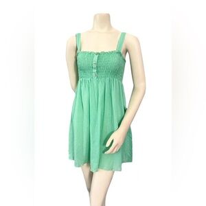 Karen T Maternity Green Smocked Sundress Size Large